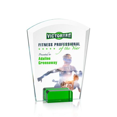 Recognition Awards - Crystal Awards - Lola VividPrint™ Award - Green