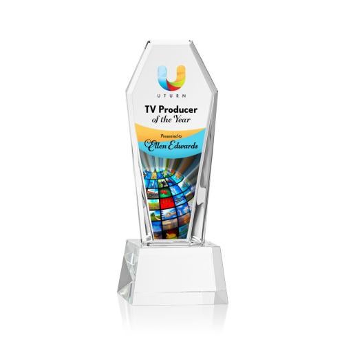 Recognition Awards - Crystal Awards - Romford VividPrint™ Award on Base - Clear