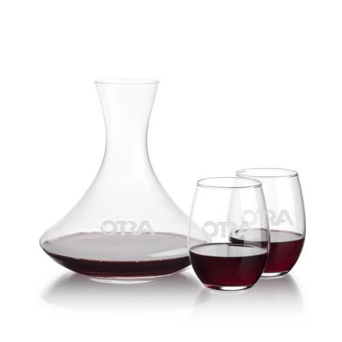 Corporate Gifts - Barware - Glasses Sets - Senderwood Carafe & Stanford Stemless Wine