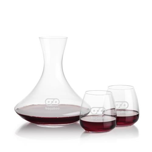 Corporate Gifts - Barware - Glasses Sets - Senderwood Carafe & Hogarth Stemless Wine