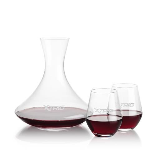 Corporate Gifts - Barware - Glasses Sets - Senderwood Carafe & Reina Stemless Wine