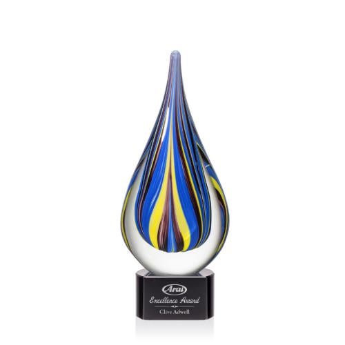Recognition Awards - Glass Awards - Art Glass Awards - Calabria Award - Black