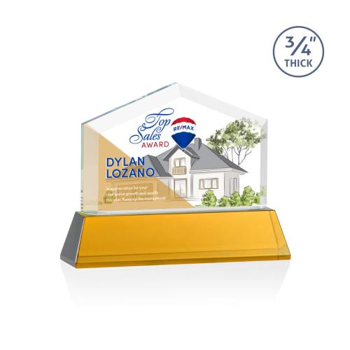 Recognition Awards - Crystal Awards - Micasa VividPrint&trade; Award on Newhaven - Amber