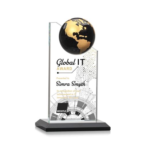 Recognition Awards - Crystal Awards - Arden VividPrint™ Award - Black/Gold