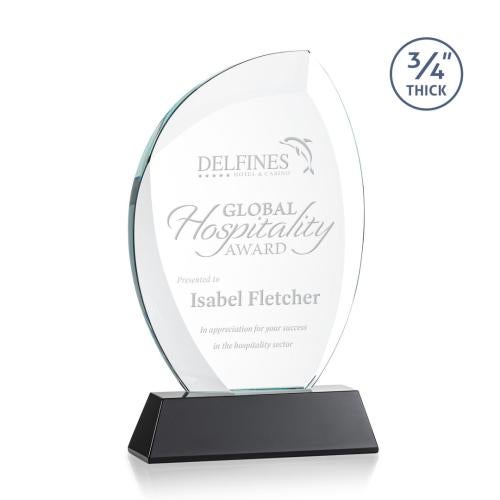 Recognition Awards - Crystal Awards - Wichita Award on Newhaven Base - Black