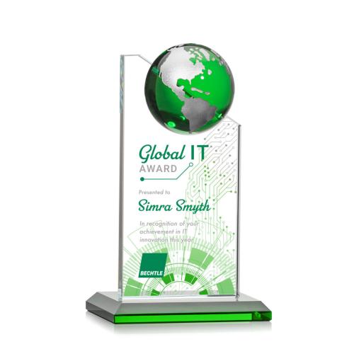 Recognition Awards - Crystal Awards - Arden VividPrint&trade; Award -  Green/Silver