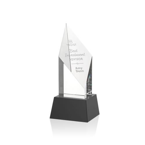 Recognition Awards - Crystal Awards - Vertex Award on Base - Black