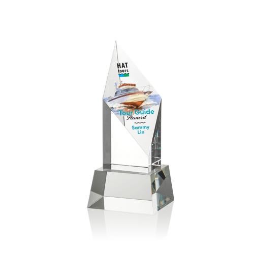 Recognition Awards - Crystal Awards - Vertex VividPrint™ Award on Base - Optical