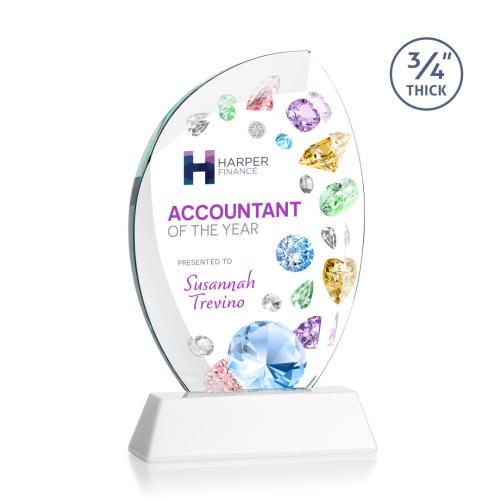 Recognition Awards - Crystal Awards - Wichita VividPrint™ Award on Newhaven Base - White