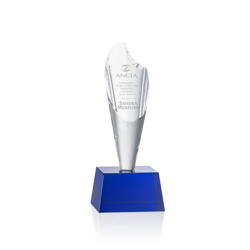 Recognition Awards - Crystal Awards - Trinity Torch - Blue