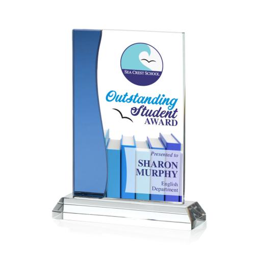 Recognition Awards - Crystal Awards - Landfield VividPrint™ Award - Blue