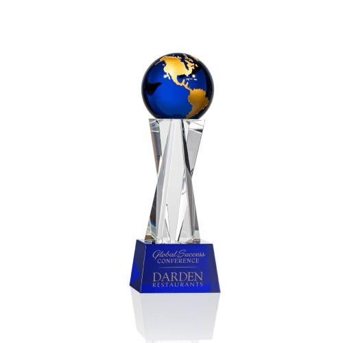 Recognition Awards - Crystal Awards - Havant Globe Award - Blue/Gold