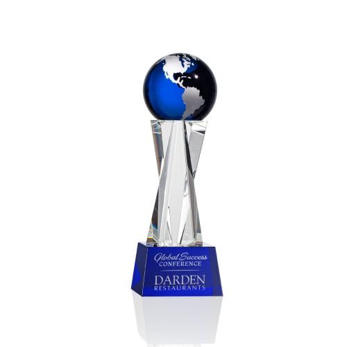 Recognition Awards - Crystal Awards - Havant Globe Award - Blue/Silver