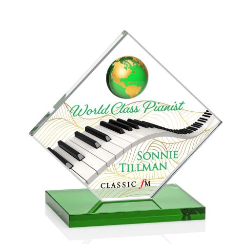 Recognition Awards - Crystal Awards - Ferrand VividPrint™ Award - Green/Gold