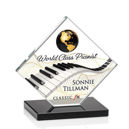 Recognition Awards - Crystal Awards - Ferrand VividPrint™ Award - Black/Gold