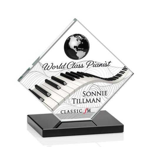 Recognition Awards - Crystal Awards - Ferrand VividPrint™ Award - Black/Silver