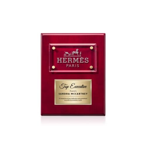 Recognition Awards - Glass Awards - Gossamer Plaque - Rosewood/Gold