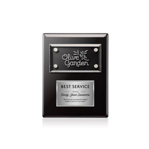 Recognition Awards - Glass Awards - Gossamer Plaque - Black/Silver