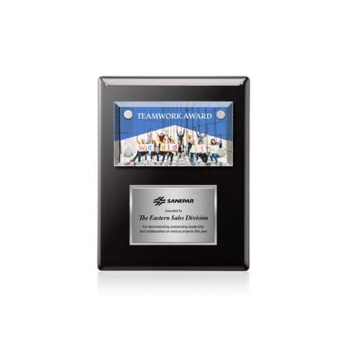 Recognition Awards - Glass Awards - Gossamer VividPrint™ Plaque - Black/Silver
