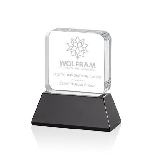 Recognition Awards - Crystal Awards - Flamborough Award on Base - Black