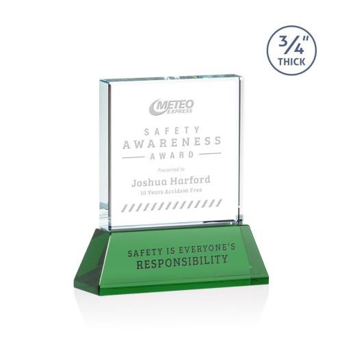 Recognition Awards - Crystal Awards - Terra  Award on Newhaven - Green