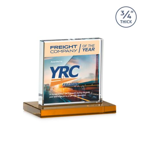 Recognition Awards - Crystal Awards - Terra VividPrint™ Award - Amber