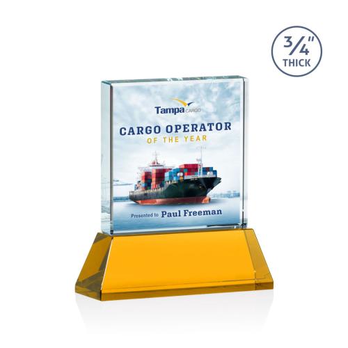 Recognition Awards - Crystal Awards - Terra VividPrint™ Award on Newhaven - Amber