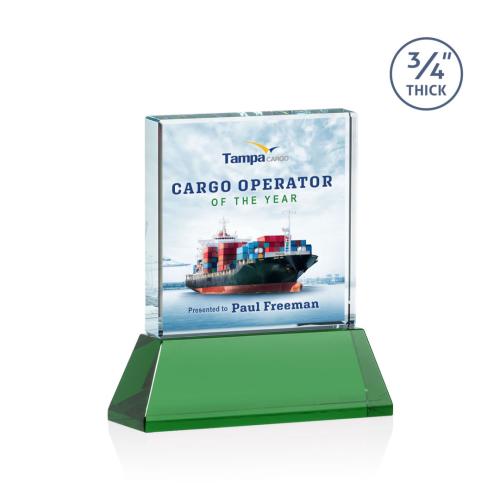 Recognition Awards - Crystal Awards - Terra VividPrint™ Award on Newhaven - Green