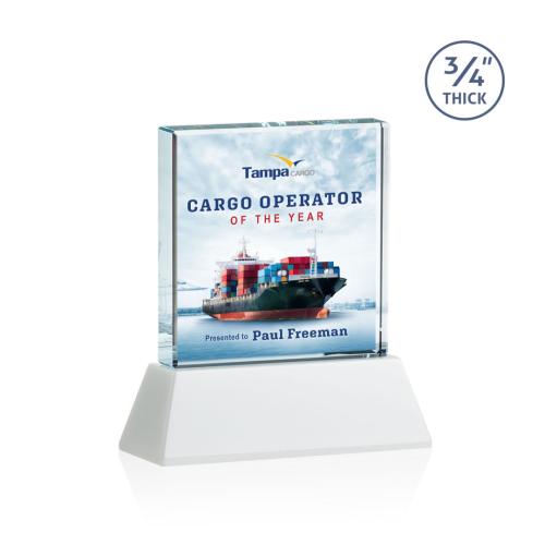 Recognition Awards - Crystal Awards - Terra VividPrint™ Award on Newhaven - White