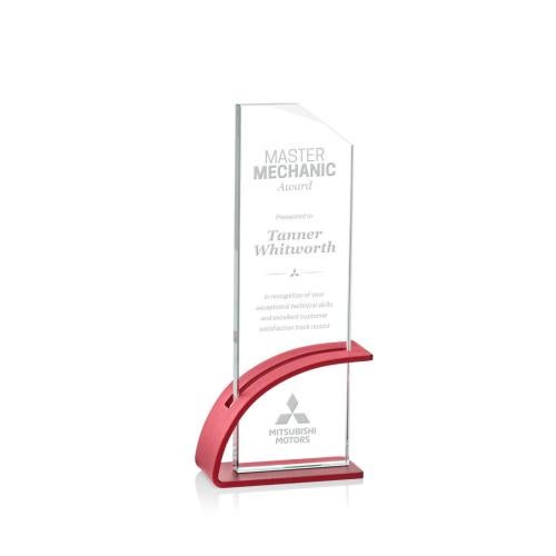 Recognition Awards - Crystal Awards - Barton Award - Red