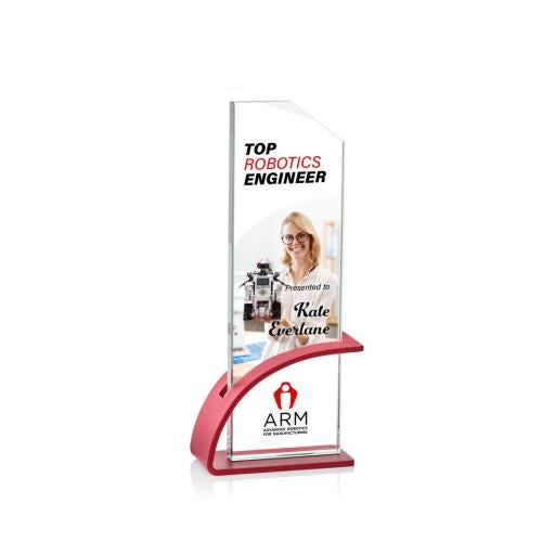 Recognition Awards - Crystal Awards - Barton VividPrint™ Award - Red