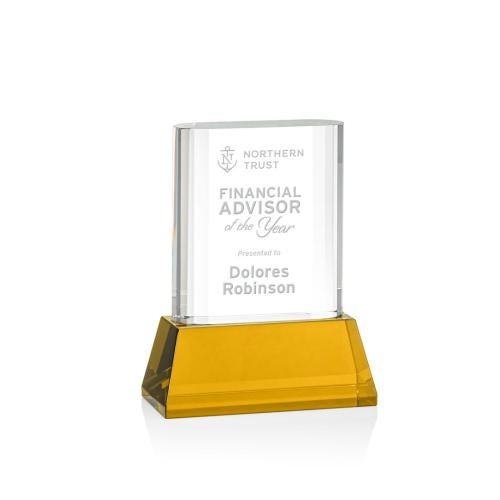 Recognition Awards - Crystal Awards - Merit Award on Base - Amber
