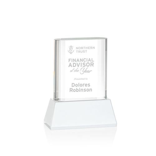 Recognition Awards - Crystal Awards - Merit Award on Base - White