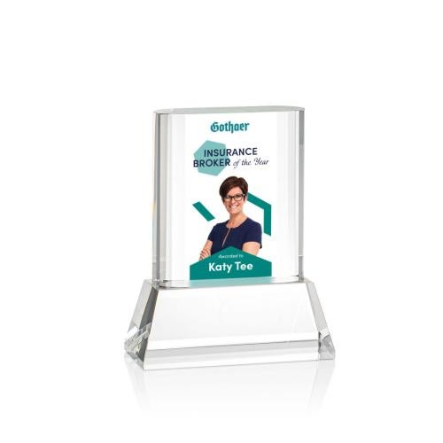 Recognition Awards - Crystal Awards - Merit VividPrint™ Award on Base - Clear