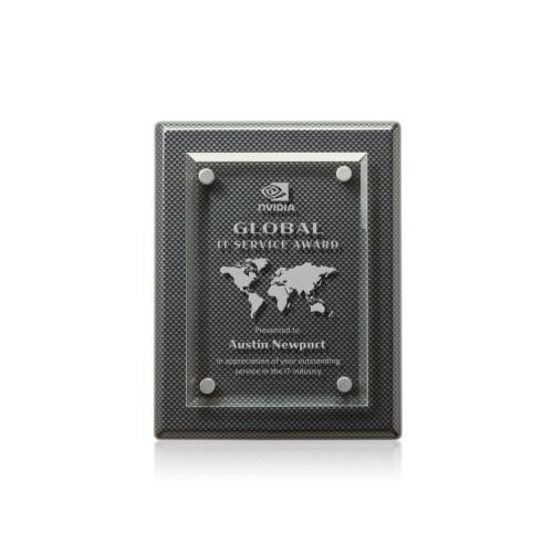 Plaque Awards - Retirement Plaques - Caledon Plaque - Carbon Fibre/Silver