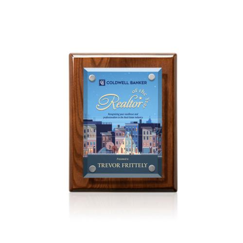 Plaque Awards - Full Color Plaques - Caledon VividPrint™ Plaque - Walnut/Silver