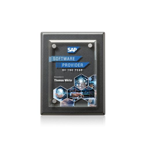Plaque Awards - Full Color Plaques - Caledon VividPrint™ Plaque - Carbon Fibre/Silver