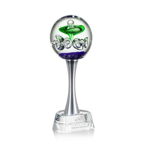Recognition Awards - Glass Awards - Art Glass Awards - Aquarius Award on Willshire Base