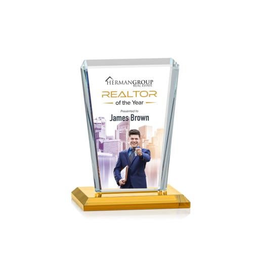Recognition Awards - Crystal Awards - Chatham VividPrint™ Award - Amber