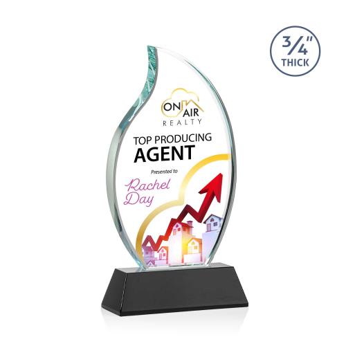 Recognition Awards - Crystal Awards - Croydon VividPrint&trade; Award on Newhaven Base - Black