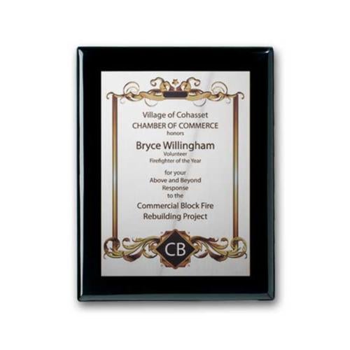 Plaque Awards - Full Color Plaques - SpectraPrint™ Plaque - Ebony Silver