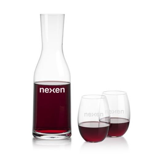 Corporate Gifts - Barware - Glasses Sets - Caldmore Carafe & Carlita Stemless Wine