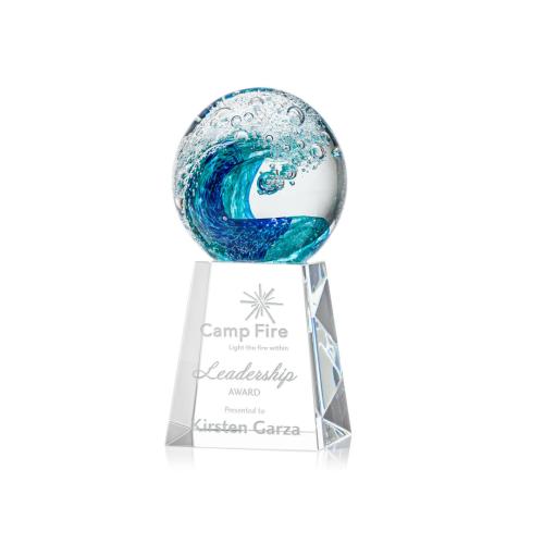 Recognition Awards - Glass Awards - Art Glass Awards - Surfside Award on Celestina Base