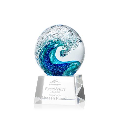 Recognition Awards - Glass Awards - Art Glass Awards - Surfside Award on Robson Clear