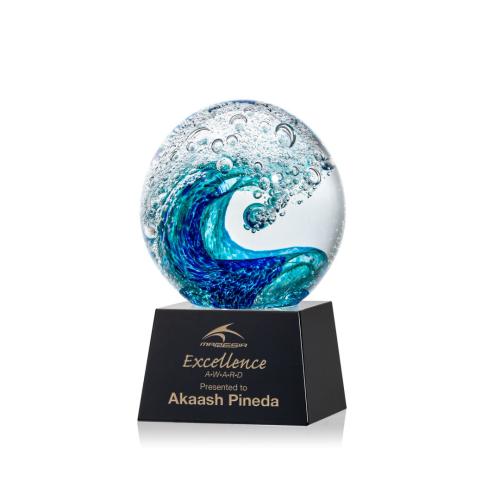 Recognition Awards - Glass Awards - Art Glass Awards - Surfside Award on Robson Black