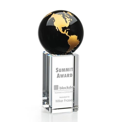 Recognition Awards - Crystal Awards - Luz Globe Award - Black/Gold