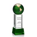 Luz Globe Award on Base - Green/Gold