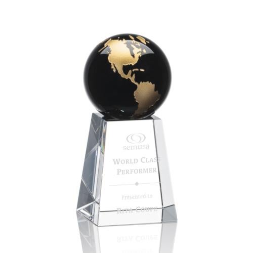 Recognition Awards - Crystal Awards - Heathcote Globe Award - Black/Gold