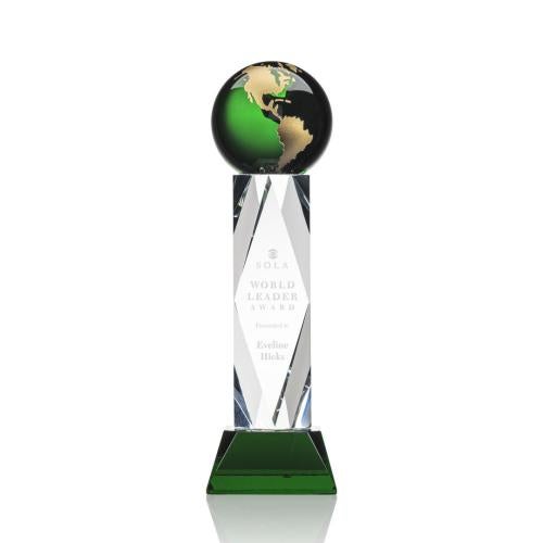 Recognition Awards - Crystal Awards - Ripley Globe Award - Green/Gold
