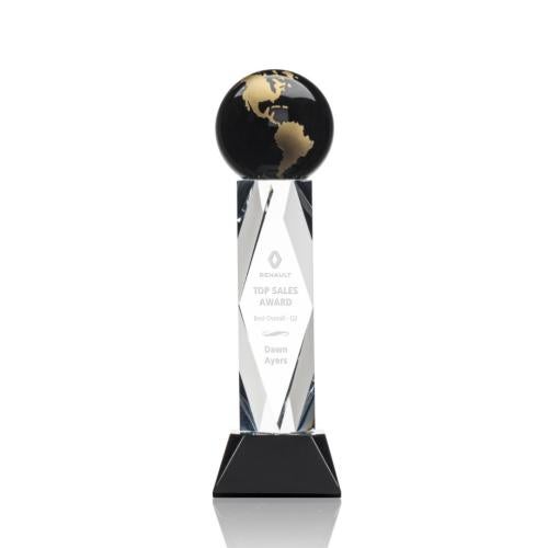 Recognition Awards - Crystal Awards - Ripley Globe Award - Black/Gold